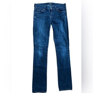 Citizens Of Humanity Deep Blue Ava Straight Leg Jeans Y2K Low Rise
